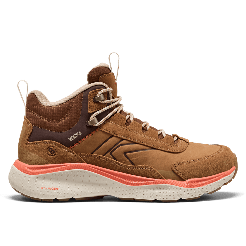 Leiki Mid Leather Dames Wandelschoenen Chipmunk/Birch