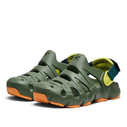 HyperFLT Clog Younger Kids Sandalen Bronze Green/Orange Peel