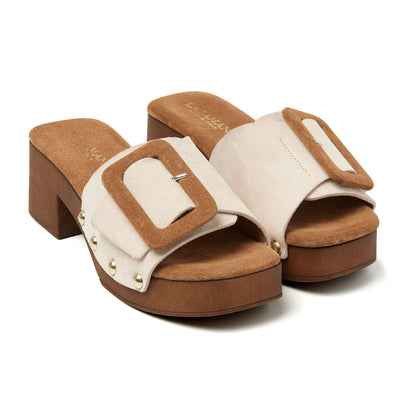 Dames Clogs Suède 31.228 Nude