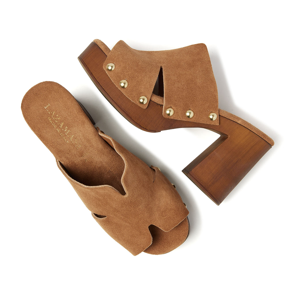 Elena Suede Dames Clogs Cuoio