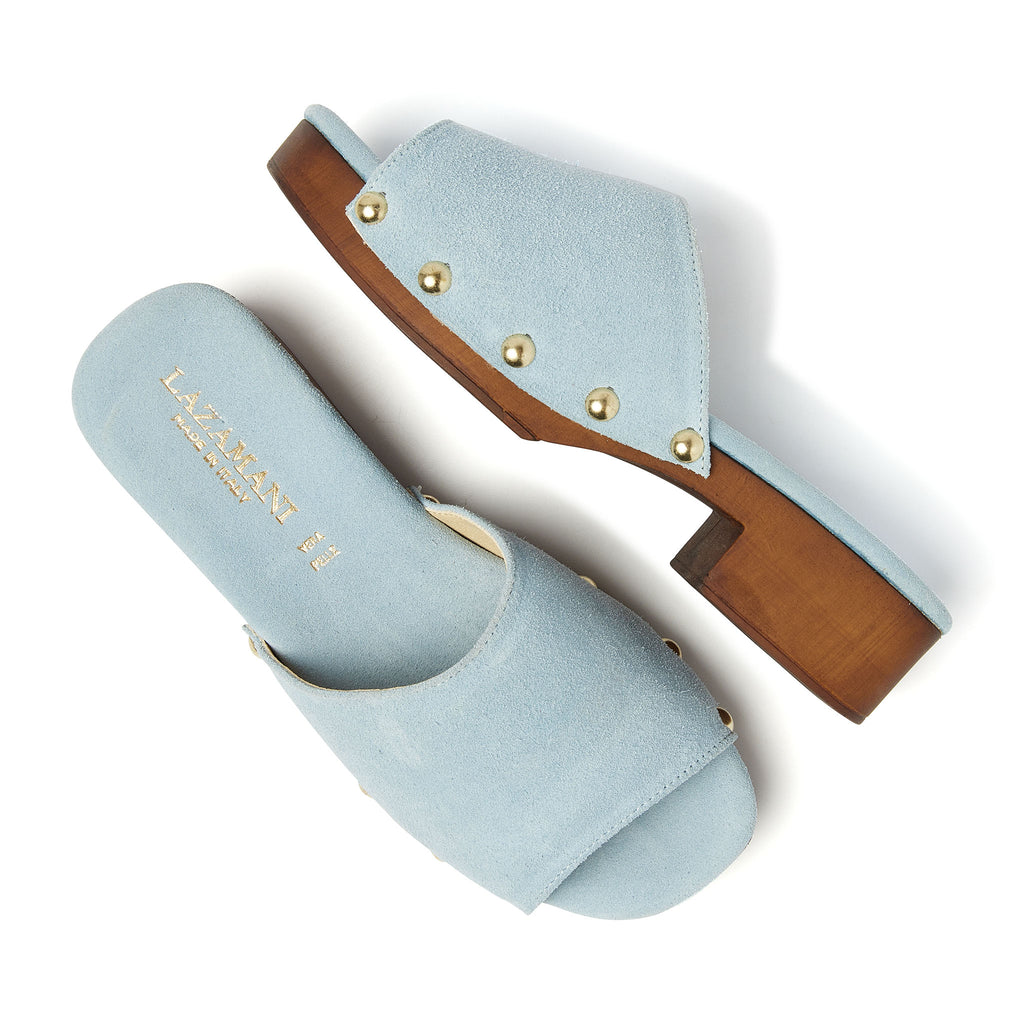 Bella Suede Dames Clogs Blue