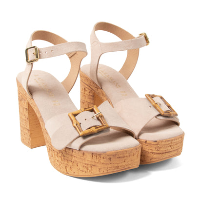 Abril Dames Sandalen Suede Nude