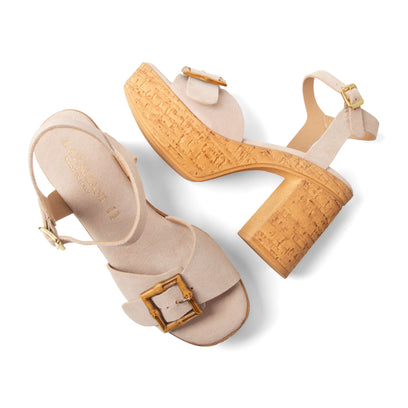 Abril Dames Sandalen Suede Nude