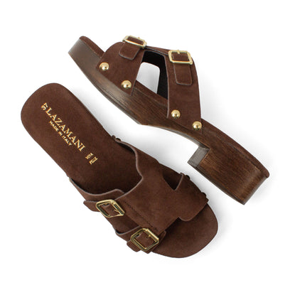 Aria Dames Clogs Suede Brown