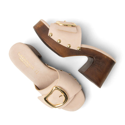 Celia Dames Clogs Suede Nude