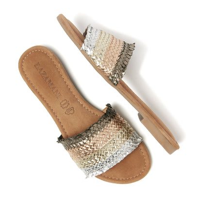 Chloe Leren Dames Slippers Gold