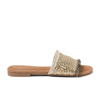 Candie Dames Slippers Leer Platino