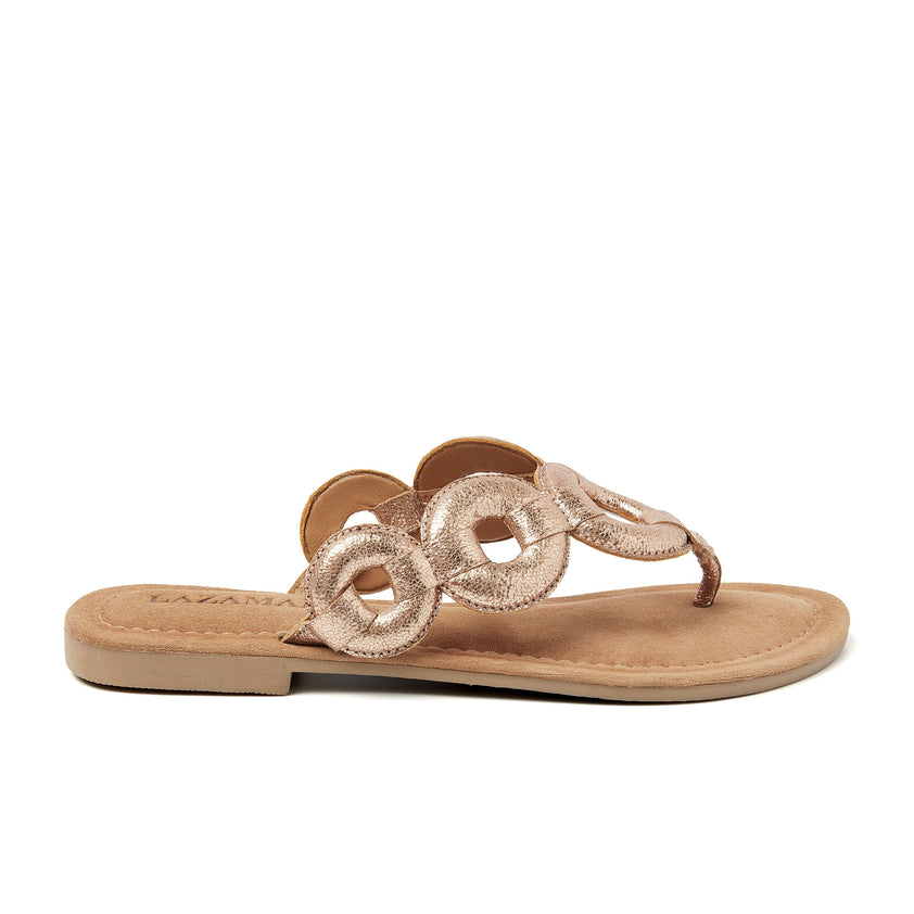 Juliet Leren Dames Slippers Peach