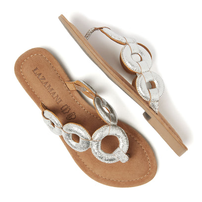 Juliet Leren Dames Slippers Silver