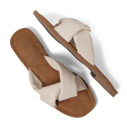 Kai Leren Dames Slippers White