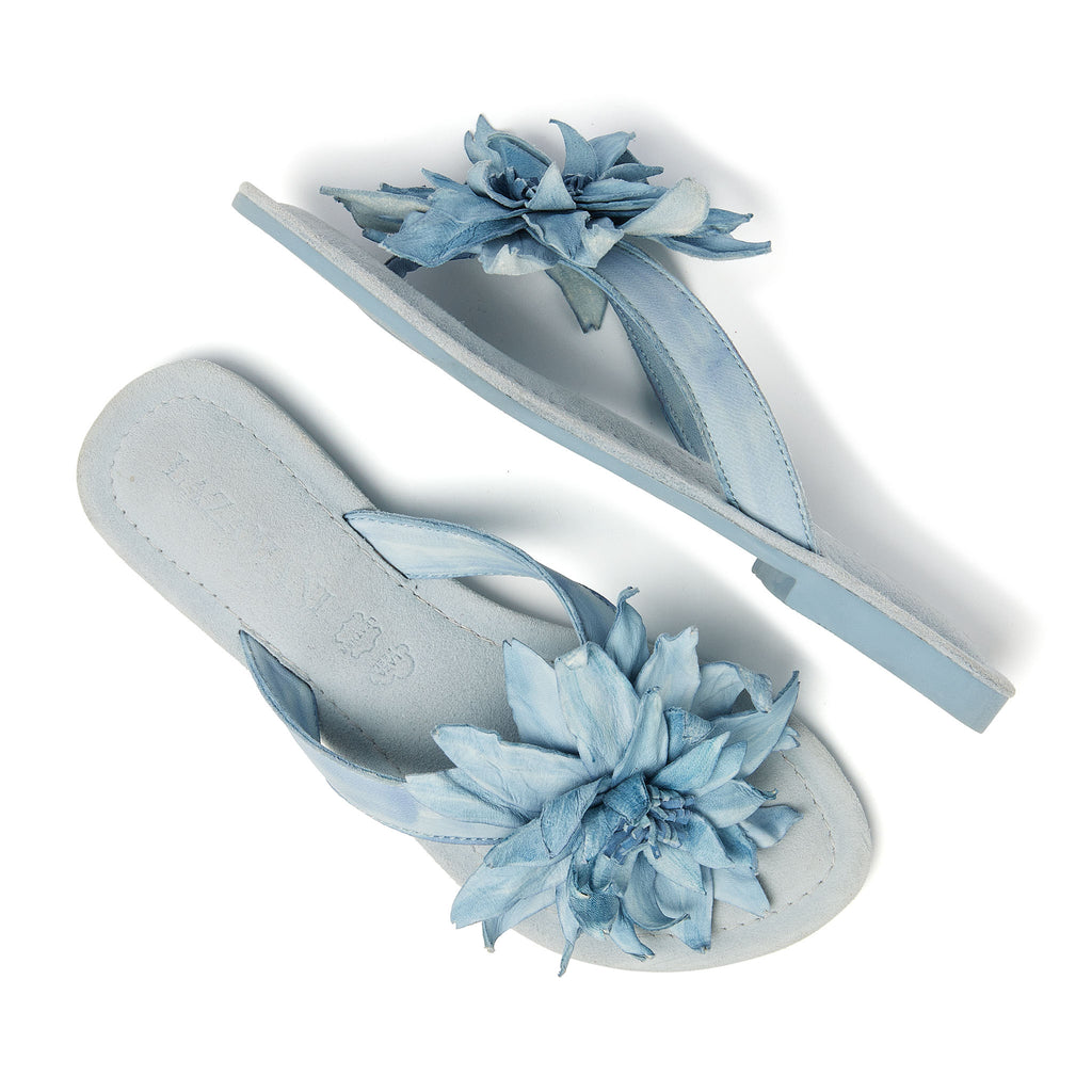 Daisy Leren Dames Slippers Blue