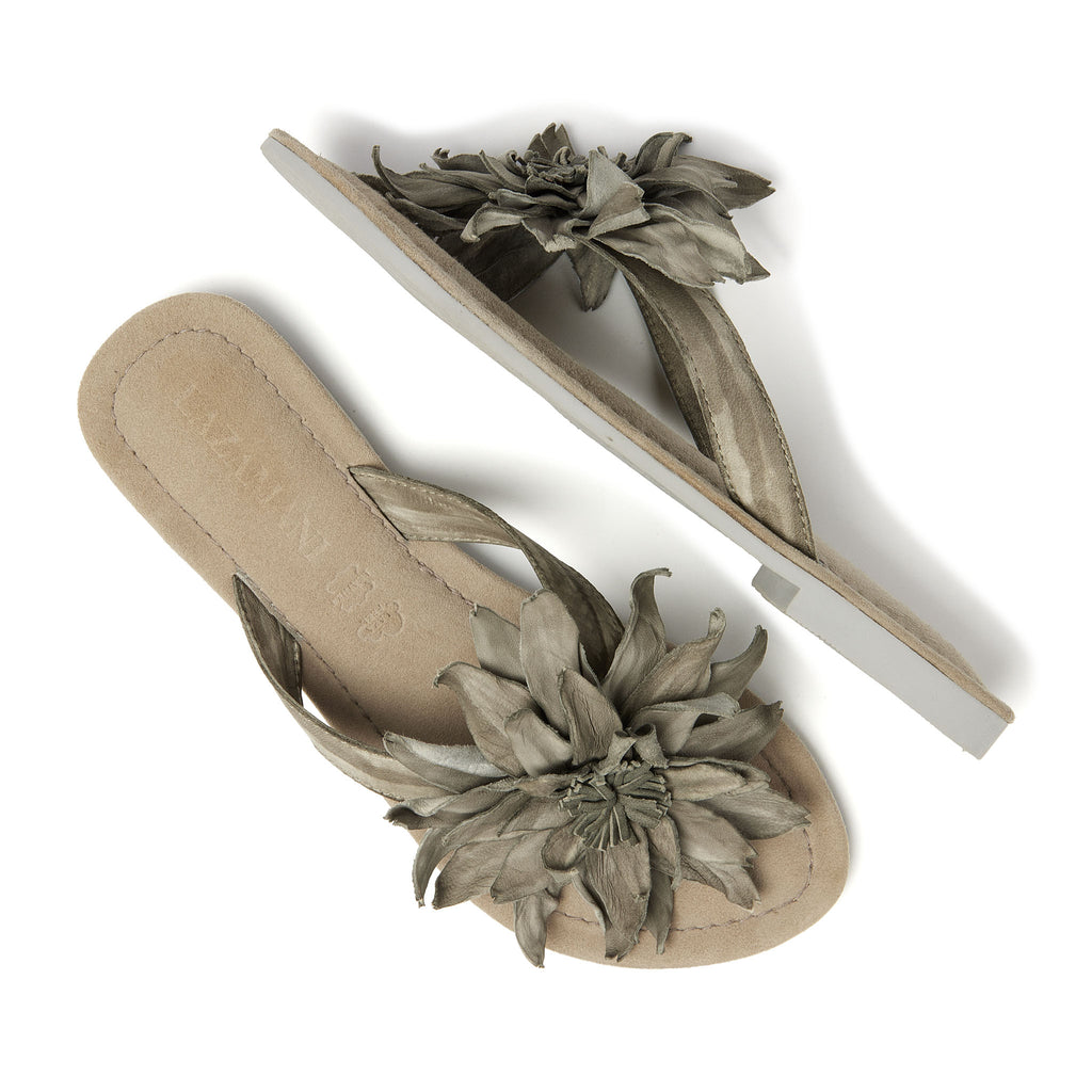 Daisy Leren Dames Slippers Sage