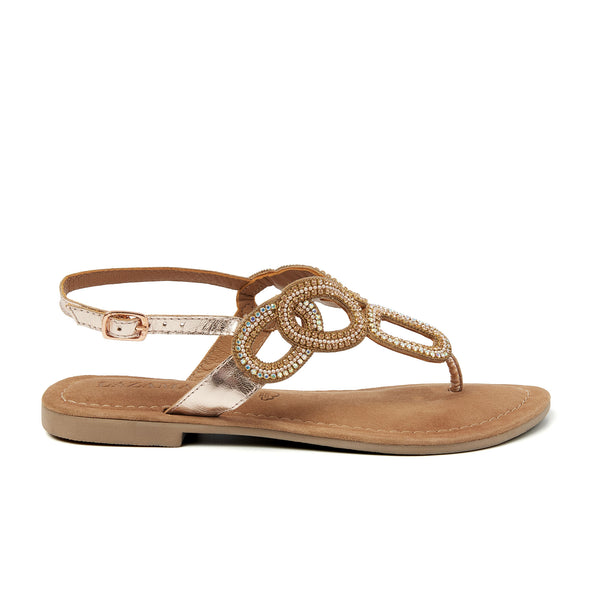 Kate Leren Dames Sandalen Peach