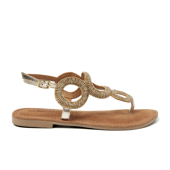 Gita Leren Dames Sandalen Gold