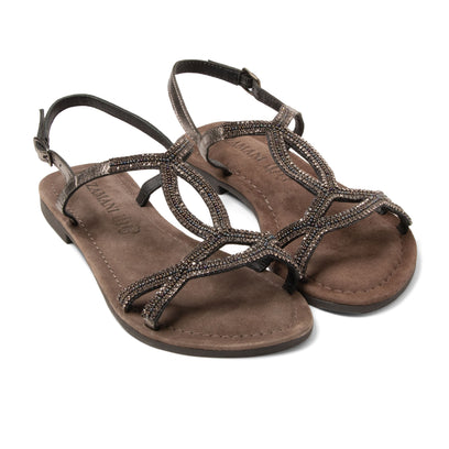 Malia Dames Sandalen Leer Pewter