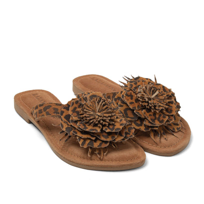 Nomi Dames Teenslippers Suede Leopard