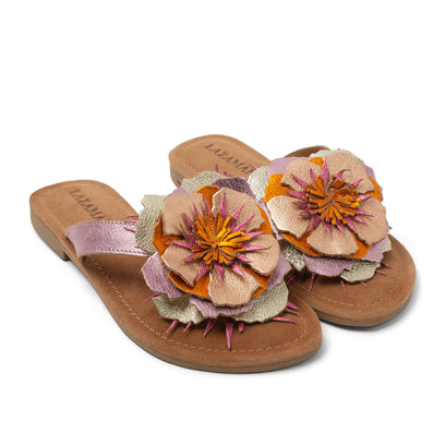 Hilde Dames Teenslippers Leer Rose
