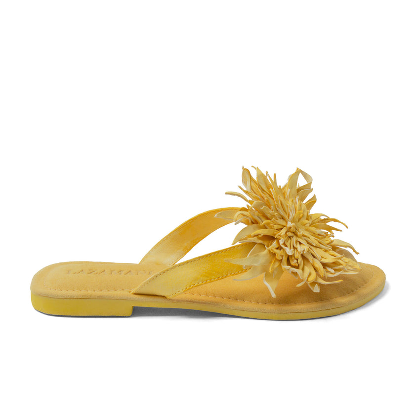 Cynthia Dames Teenslippers Leer Yellow