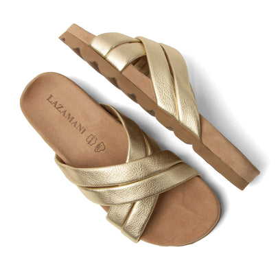 Lee Dames Slippers Leer Gold