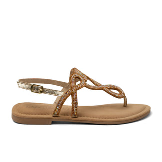 Luus Dames Sandalen Leer Gold