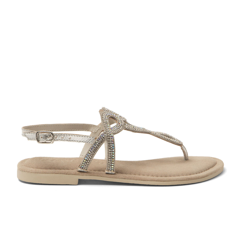 Luus Dames Sandalen Leer Silver
