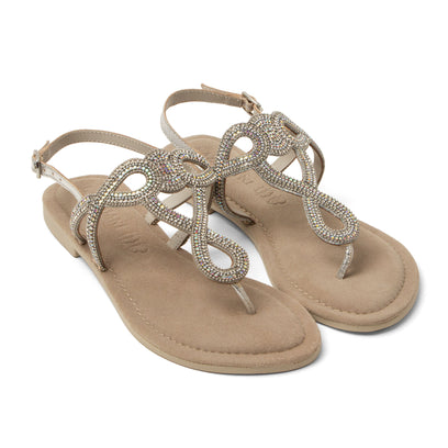 Luus Dames Sandalen Leer Silver