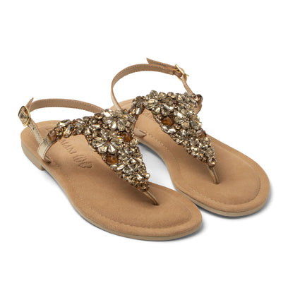 Sil Dames Sandalen Leer Gold