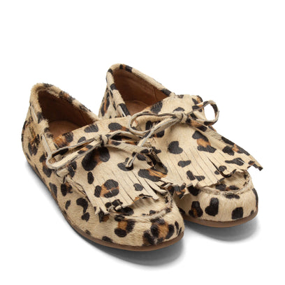 Billy Dames Mocassins Leer Leopard