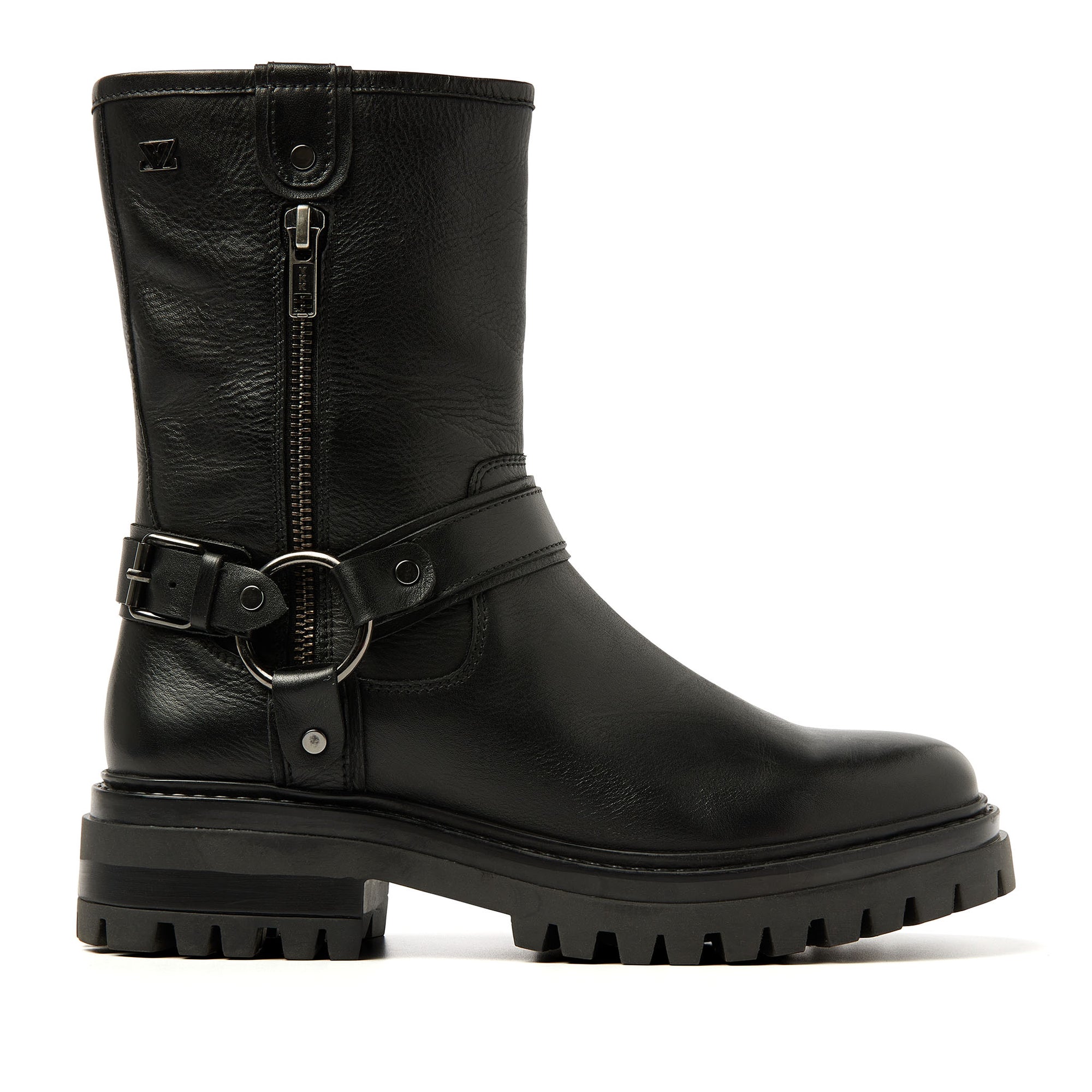 Harper leren dames biker boots met studs zwart Harper leren dames biker boots met studs zwart