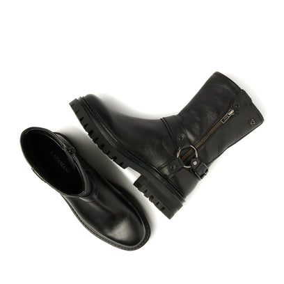 Merle Dames Biker Boots Leer Black