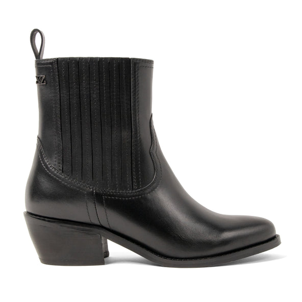An Dames Enkellaarsjes Leer Black