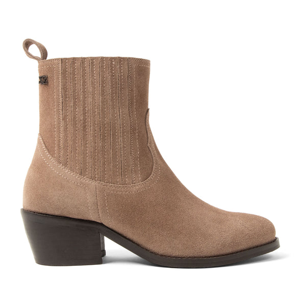 An Dames Enkellaarsjes Suede Taupe