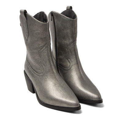Lu Dames Cowboy Laarzen Leer Silver