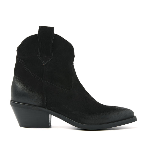 Gigi Dames Enkellaarsjes Suede Black