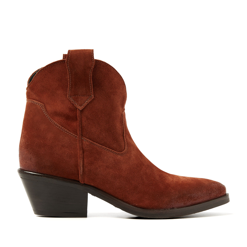 Gigi Dames Enkellaarsjes Suede Rust