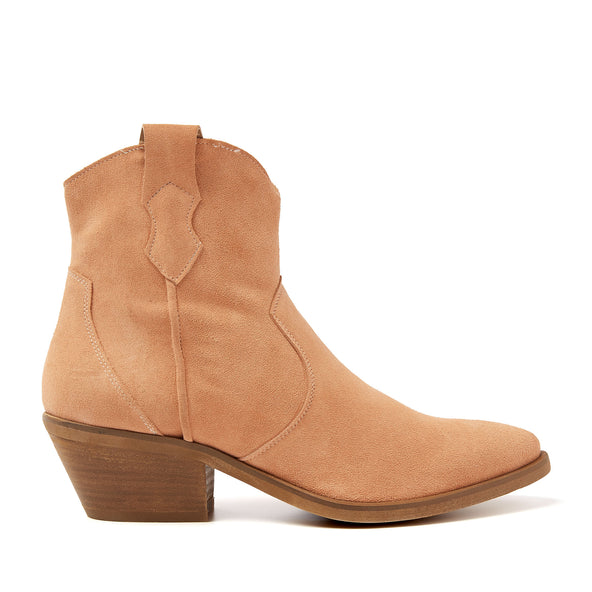 Arianna Suede Dames Enkellaarsjes Apricot