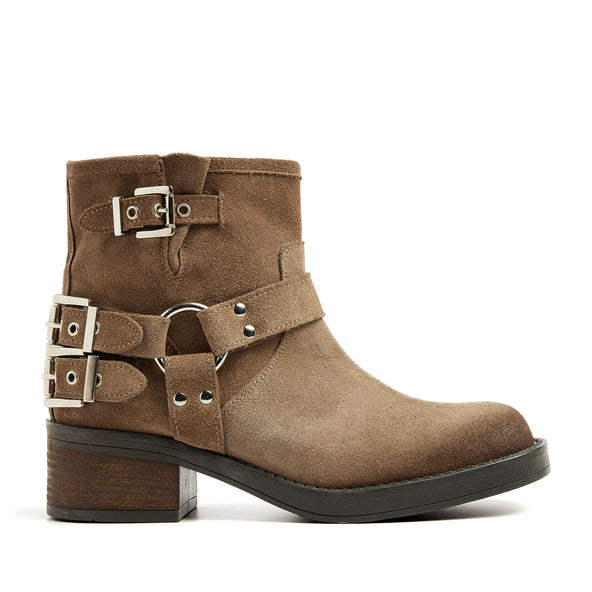 Coco Dames Biker Boots Suede Sand