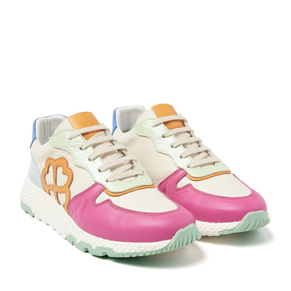 Madrid Leren Dames Sneakers Fuxia