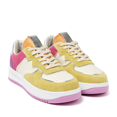 Barcelona Leren Dames Sneakers Yellow