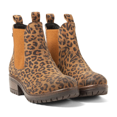 Mia Dames Chelsea Boots Suede Tan/Leo