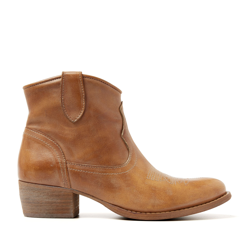 Fleur Dames Western Boots Leer Cognac