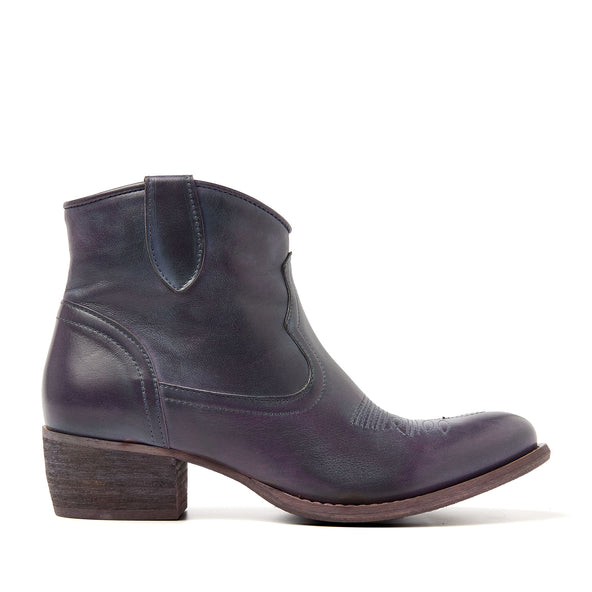 Fleur Dames Western Boots Leer Purple