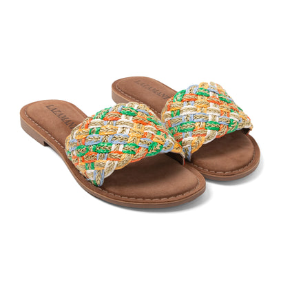 Zita Dames Slippers Raffia Multi