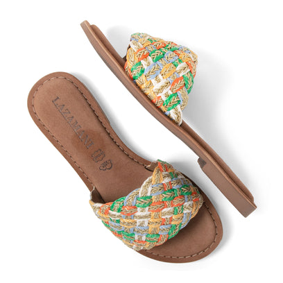 Zita Dames Slippers Raffia Multi