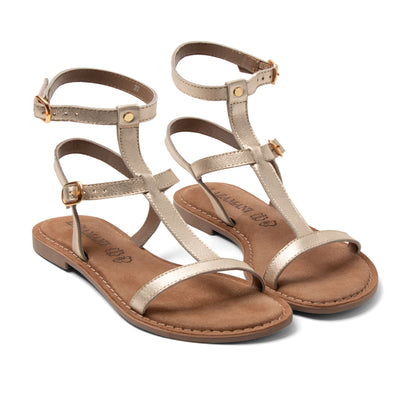 Pia Dames Sandalen Leer Gold