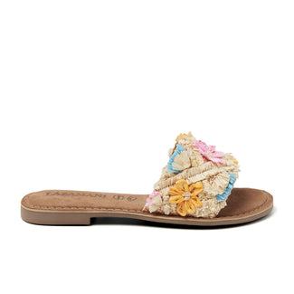 Jolie Raffia Dames Slippers Beige