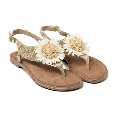 Dames Sandalen Raffia 75.120 Beige
