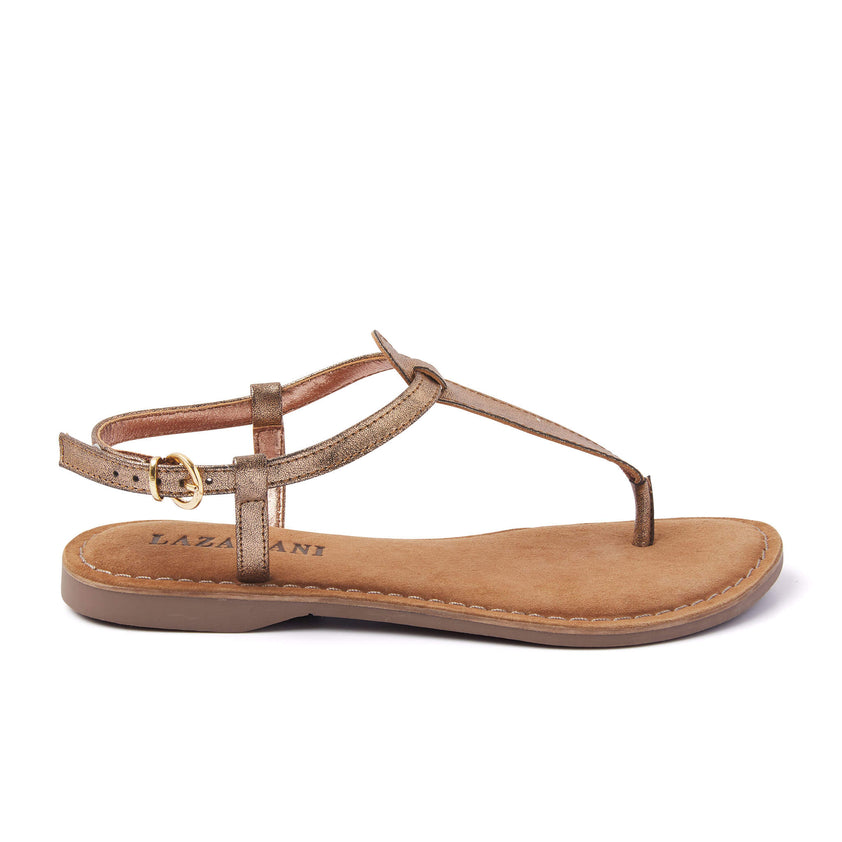 Clara Leren Dames Sandalen Copper