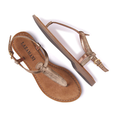 Clara Leren Dames Sandalen Copper