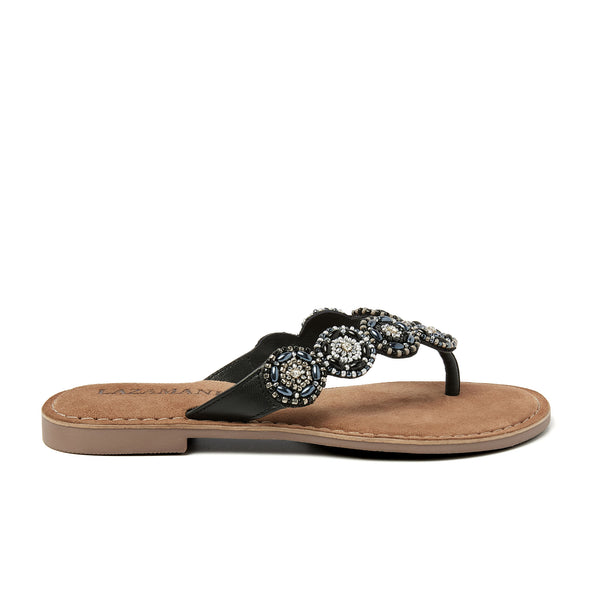 Soe Leren Dames Slippers Black